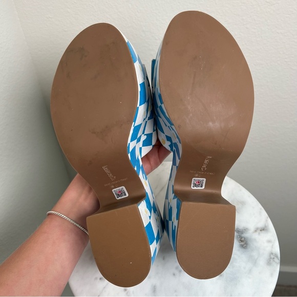 Larroudé Miso Platform Sandals Blue Daisy - Picture 6 of 7